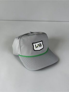 Private Label Gray Cap with Green Trim and LAB Patch